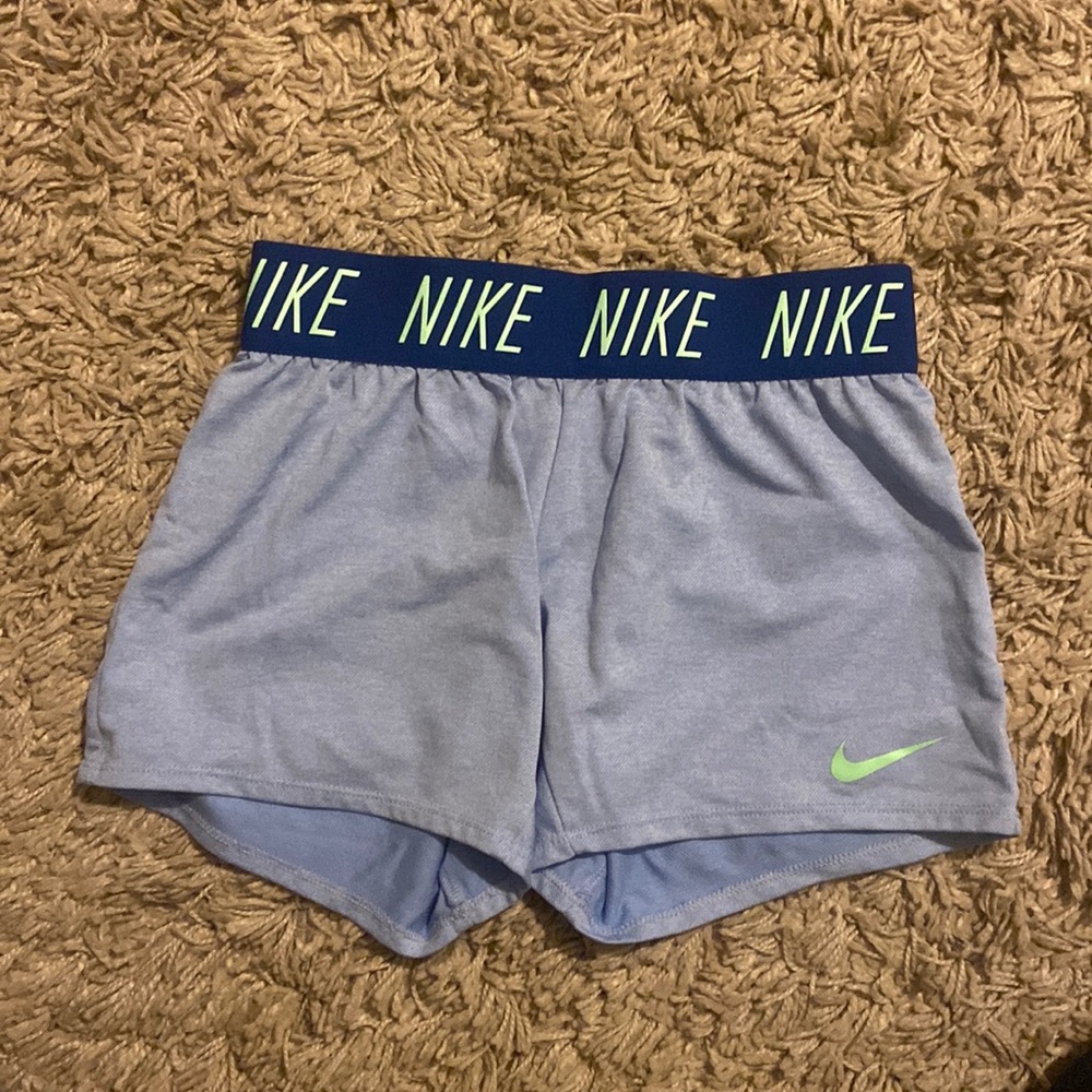 Nike Dri-fit athletic shorts. Youth medium, light blue